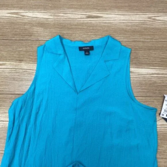 Alfani Womens Blouse V-Neck Size S Collared Sleeveless Breathable Top NWT - Picture 9 of 15